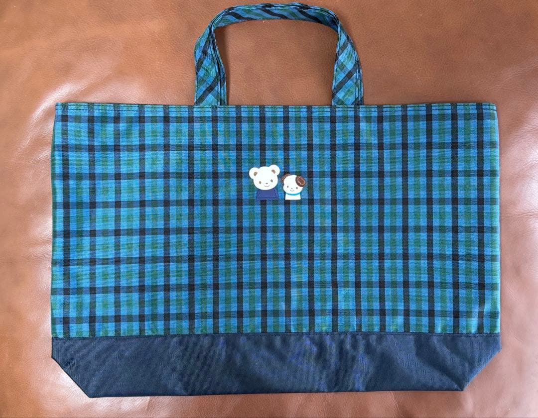 【最終値下げ】ファミリア　未使用　レッスンバッグ　青系チェック　familiar ファミリア レッスンバッグ familiar チェック 通園 通学 男の子 青