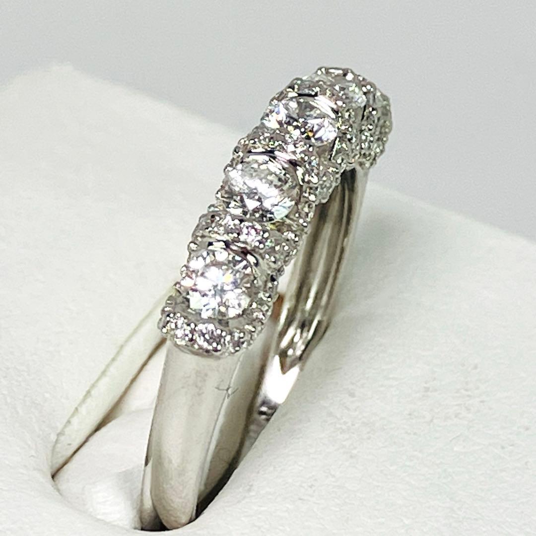 GSTV Pt950 リリーダイヤモンド 空中留め リング D:0.70 H&C - メルカリ