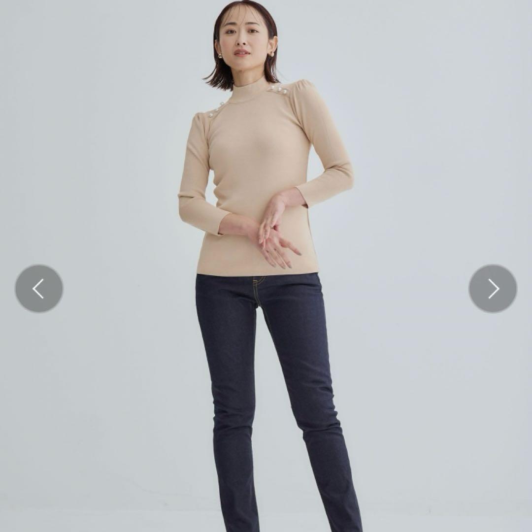 美品♡BORDERS at BALCONY パールレーヨンニット36 ベージュ - メルカリ