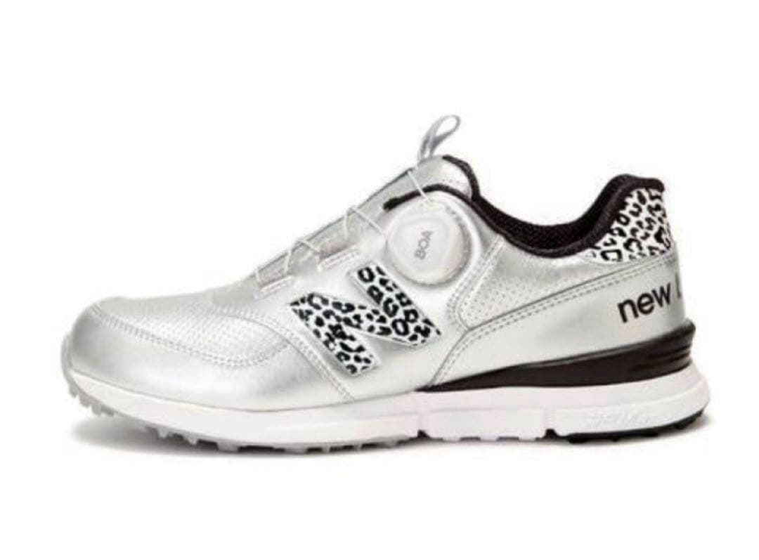 ニューバランス WGBS574 ゴルフシューズ ボアレオパード 23cm 新品