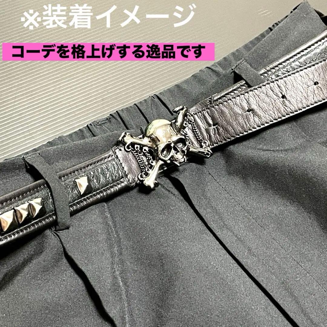 ROEN スカルデザイン スタッズ付きレザーベルト Roen（ベルト）の