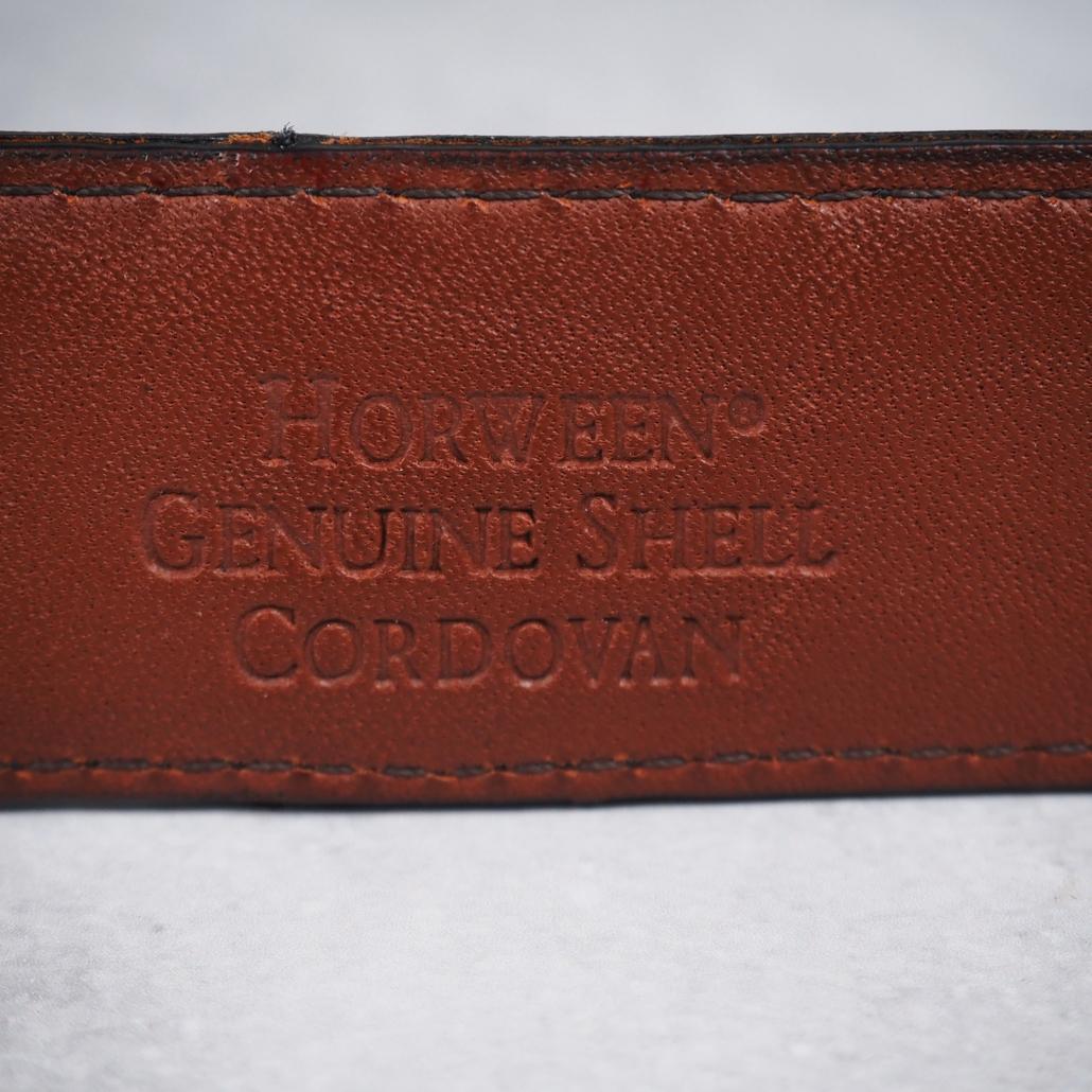 ALDEN ホーウィン社シェルコードバン レザーベルト 0915 黒 32/80