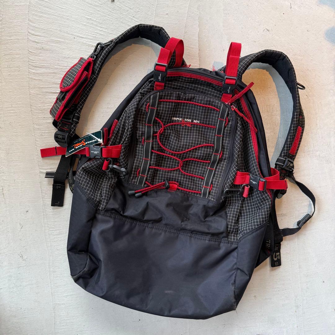 TRIPLE FIVE NYC SOUL リュック archive 90s TRIPLE FIVE SOUL NYC Vintage Camping, Hiking, Urban Backpack Black