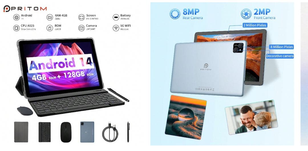 PRITOM TronPad L10 10.1インチ タブレット Amazon.co.jp: タブレット - PRITOM 10インチ Android15 Wi-Fi6モデル