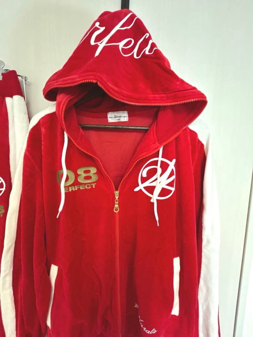 EXILE 24karats ジャージ 赤 セットアップ ベロア Lサイズ - メルカリ