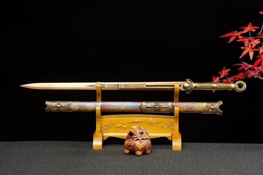 金バット麟龍-直刀 古兵器 武具刀装具日本刀模造刀 居合刀