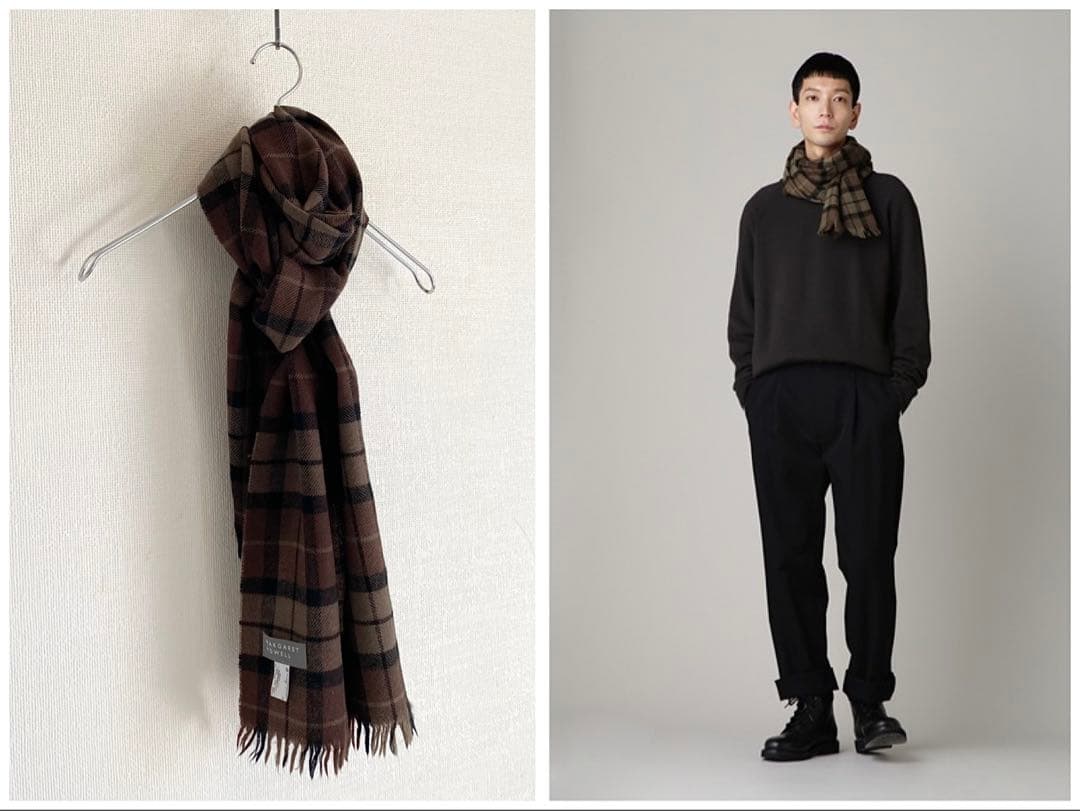 マーガレットハウエル 2023AW CHECK WOOL SCARF 日本製 - メルカリ