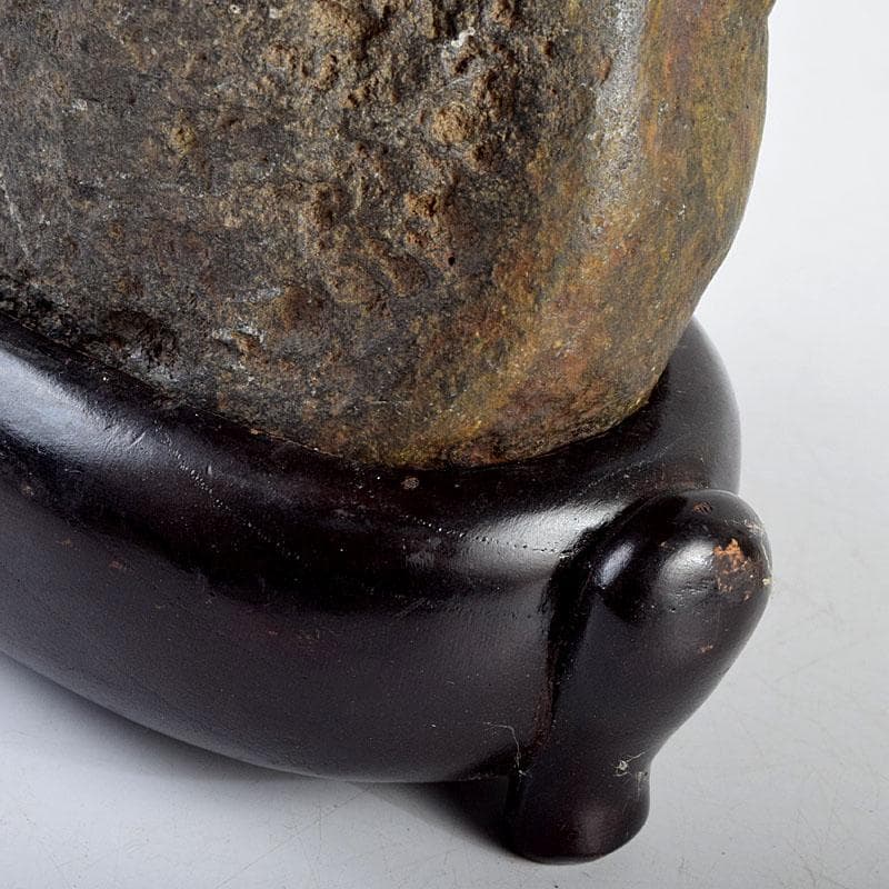 天然石 鑑賞石 太湖石 霊壁石 置物 重さ約1.8kg 唐木台