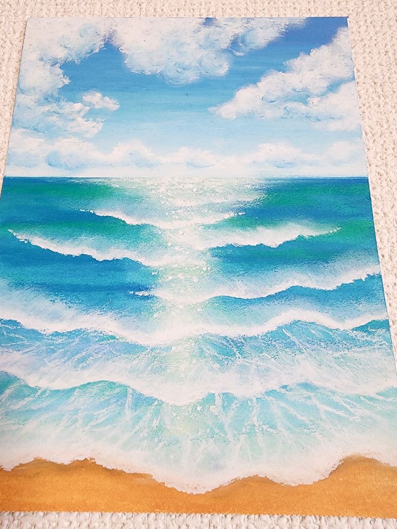 パステル画 風景画 絵画 アート インテリア 海の絵 - メルカリ