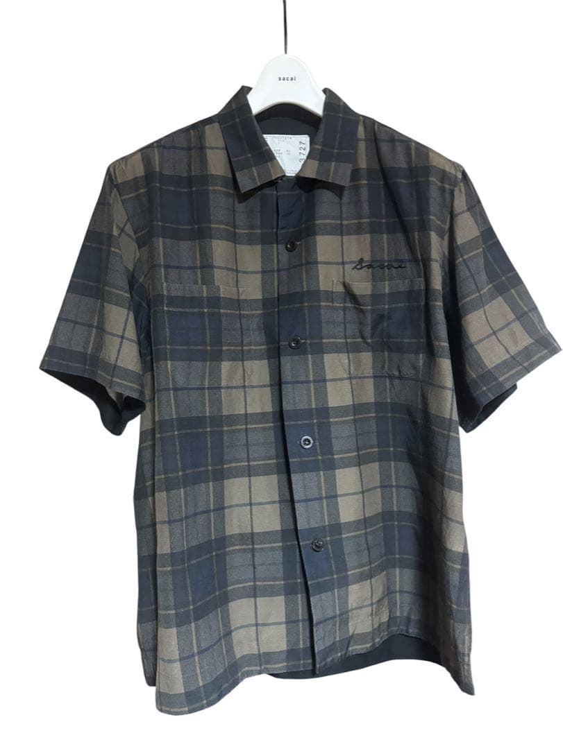 25SS sacai サカイ Plaid Print Shirt 半袖シャツ - メルカリ
