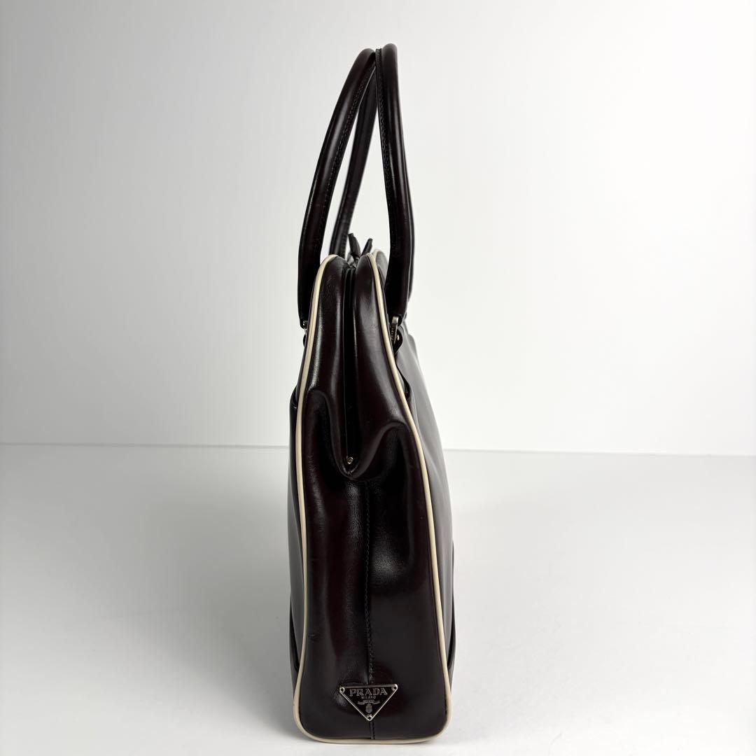 FW2000 PRADA VITELLO FRAME LEATHER BAG - メルカリ