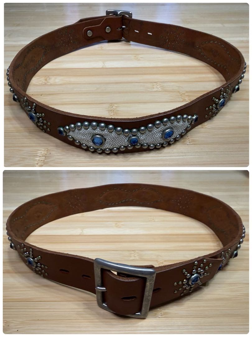 ⭐️HTC⭐️オーバーレイスティングレイベルト⭐️ブラウンレザー