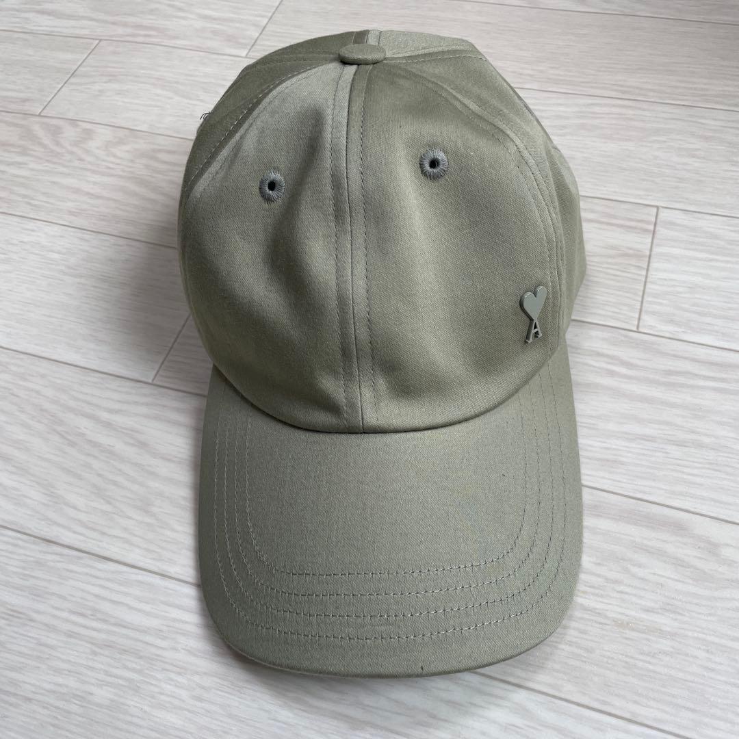 美品】AMI PARIS アミパリス キャップ 帽子 男女兼用 セージカラー