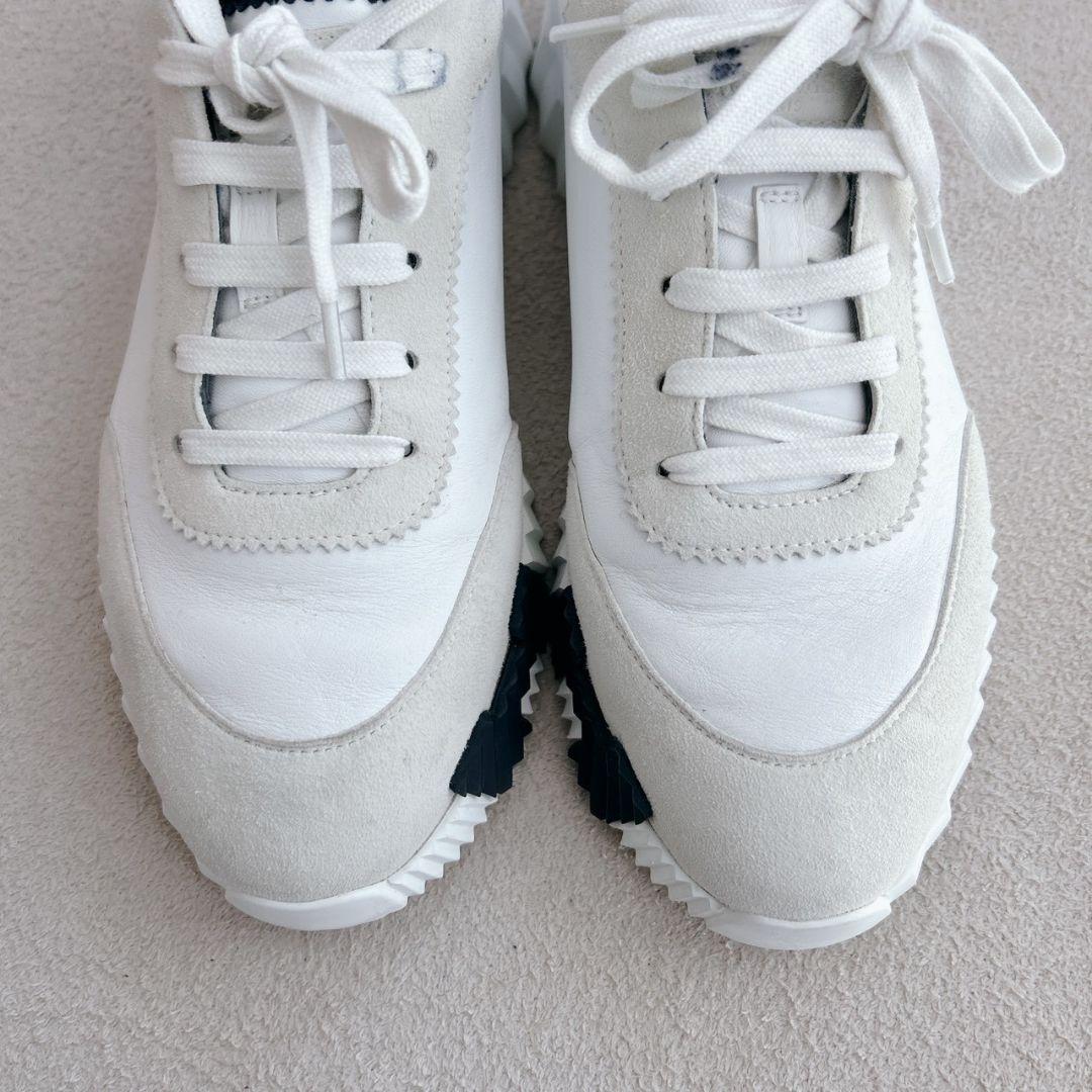 HERMES エルメス　バウンシング　スニーカー　レザー　白×紺　26.5cm