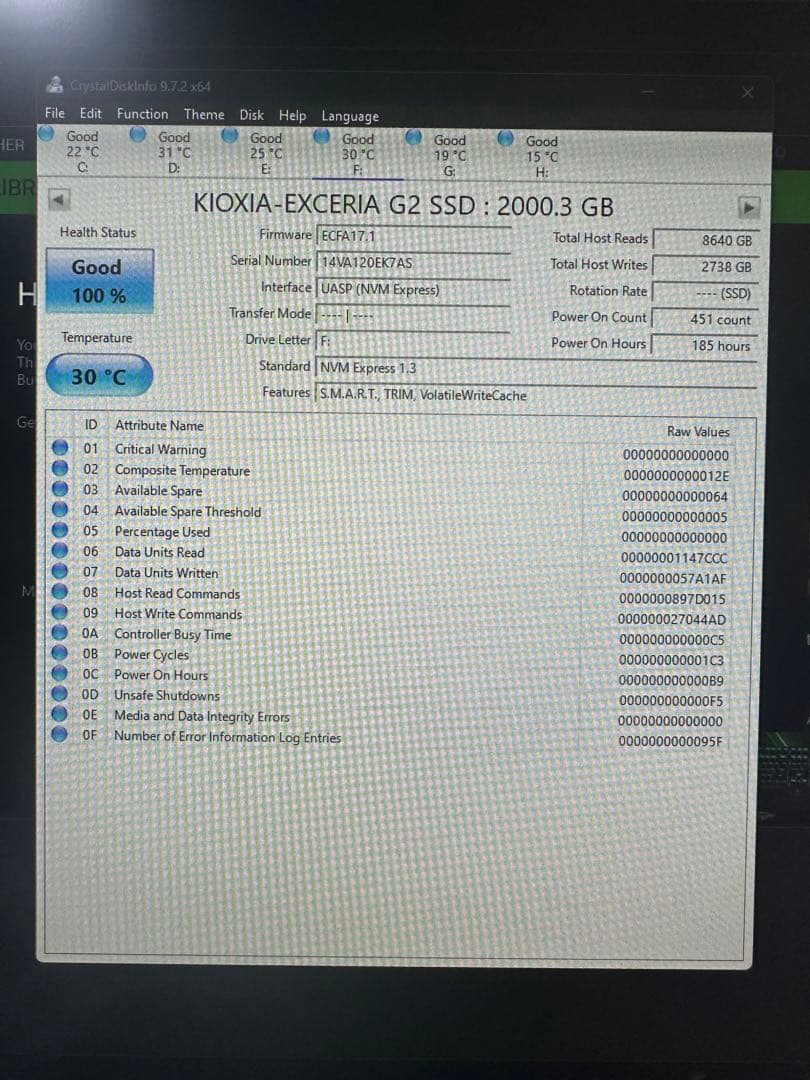 内蔵型SSD KIOXIA EXCERIA G2. 2TB NVMe