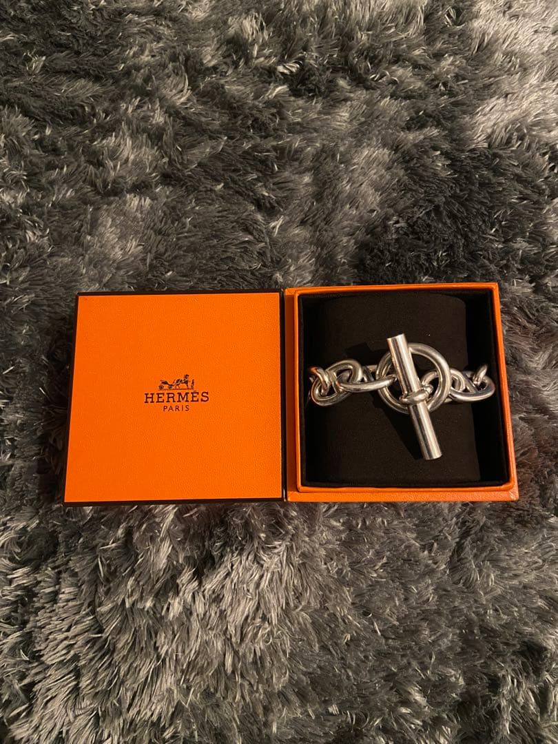 HERMESシェーヌダンクルブレスレット12コマ シルバー925箱付きフランス製 HERMES（エルメス） シェーヌダンクル 12コマ ブレスレット シルバー