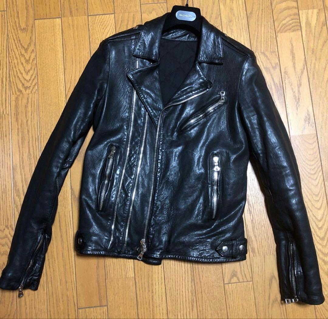BALMAIN HOMME バルマン レザーライダースジャケット 44 バイカー