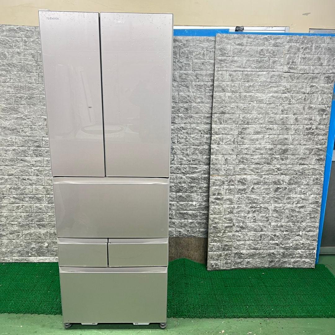 467 冷蔵庫　大型　500L強　観音開き　6ドア　ガラストップ　自動製氷機付