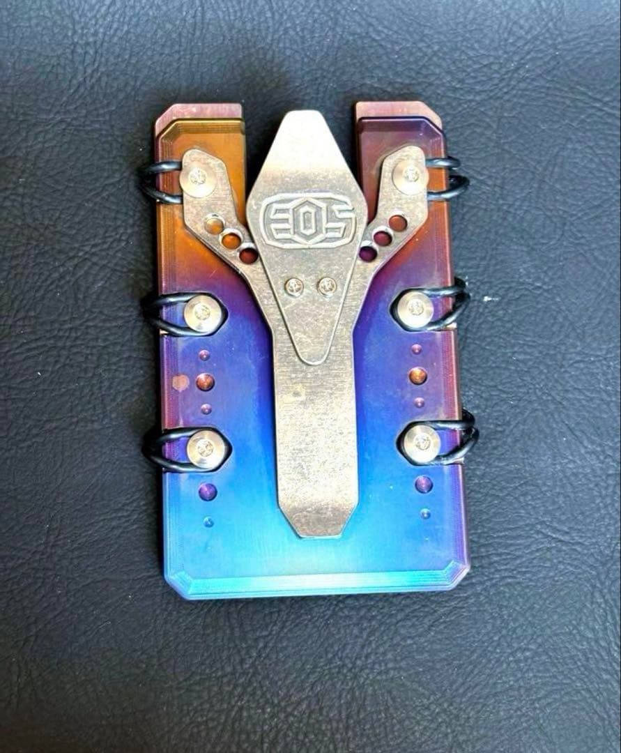 EOS ミリタリー装備 虹色チタンウォレット 2.0 アルマイト加工 No004