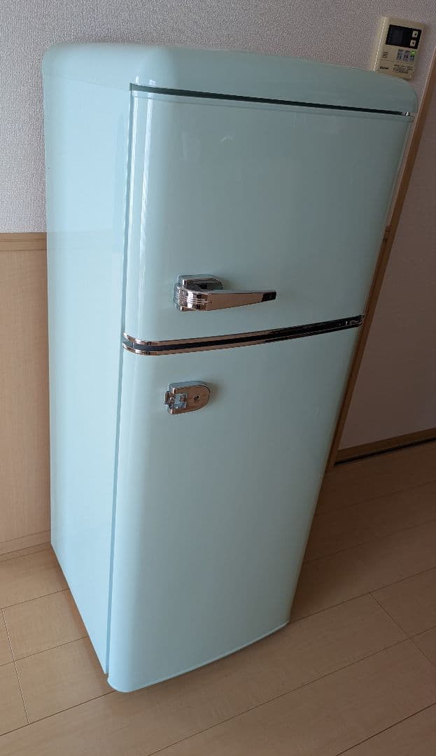 レトロ ミントグリーン 冷蔵庫 上部冷凍室