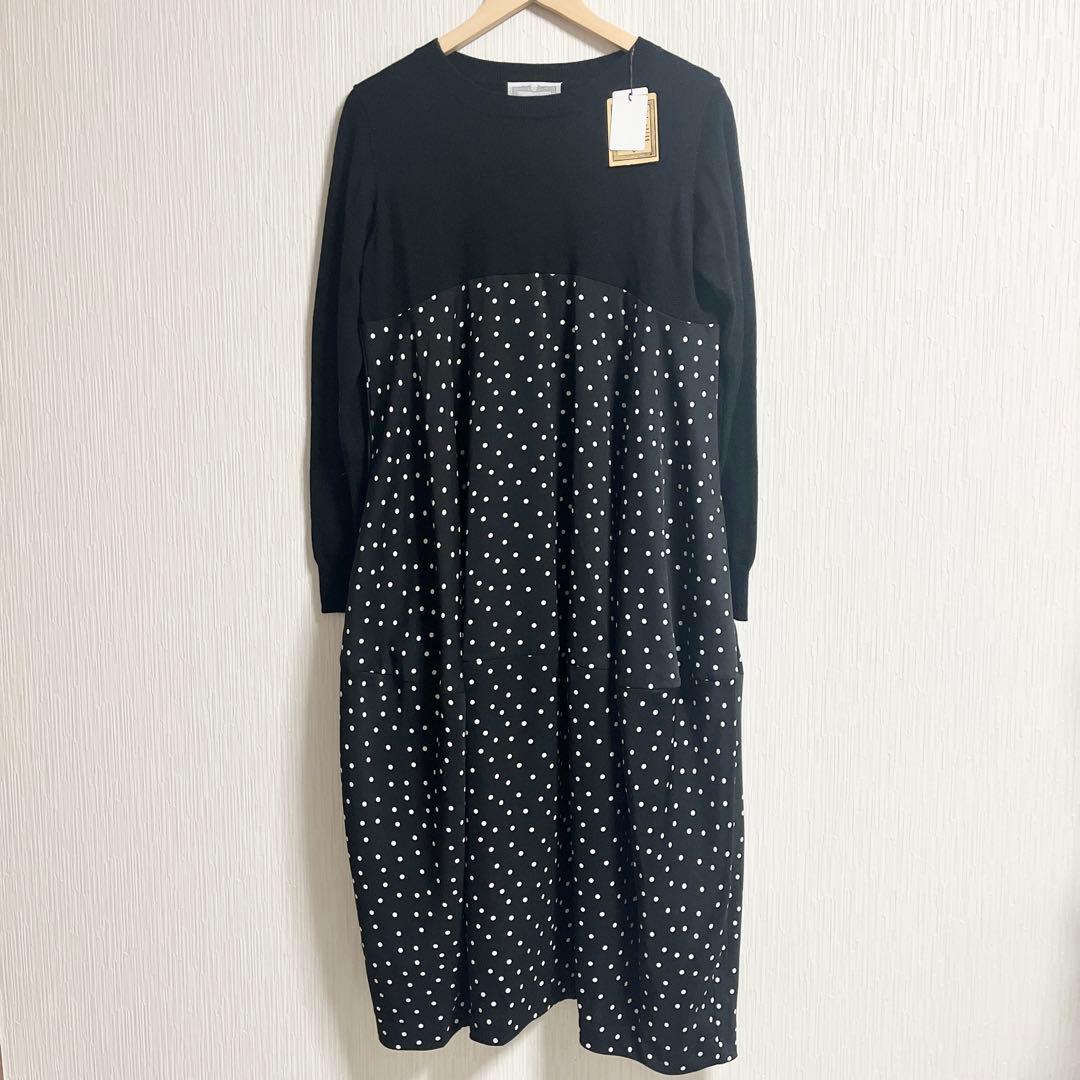 ＊BEARDSLEYタグ付き未使用　ドットマルワンピ F ブラック BEARDSLEY（ビアズリー）の「ドットマルワンピ（ワンピース）」 - WEAR