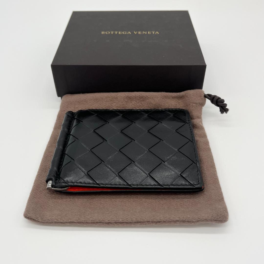 ボッテガヴェネタ マネークリップ イントレチャート ブラック 箱保存袋