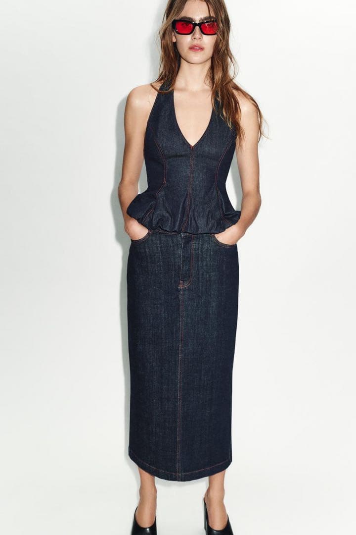 完売品 ZARA Z1975ミディ丈デニムスカート Sサイズ新品タグ付き - メルカリ