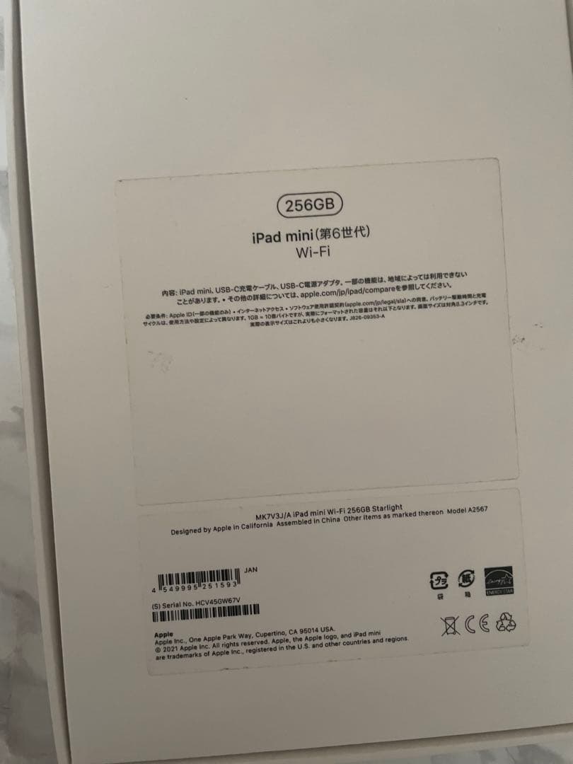 Apple iPad mini 6 スターライト 256GB 本体