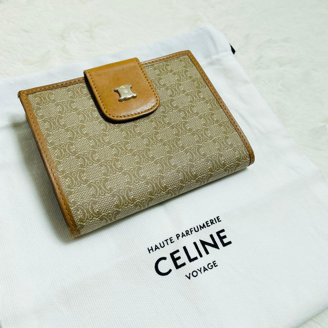 美品CELINE オールドセリーヌ 折り財布 トリオンフ マカダム 希少