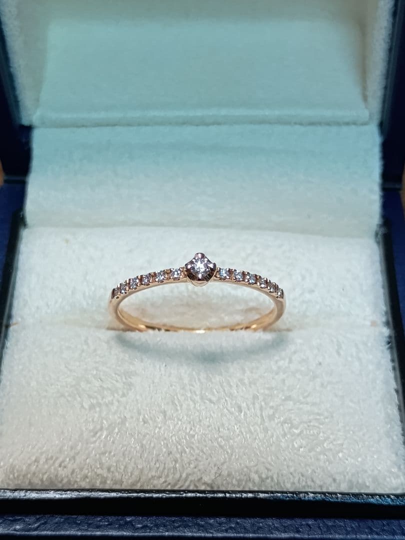 ヴァンドーム青山 K18PG ダイヤモンド 一粒ダイヤ ハーフエタニティ