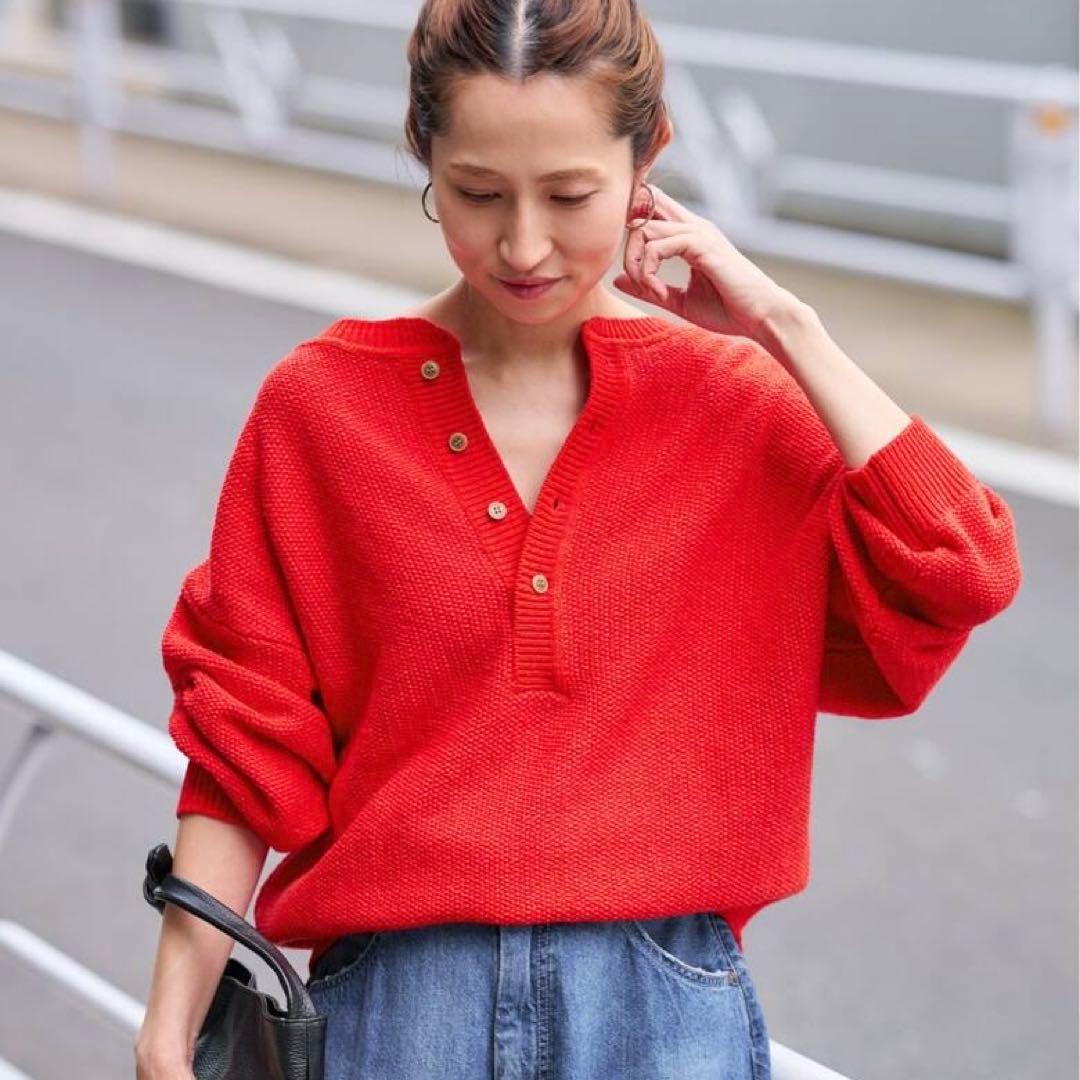 【FRAMeWORK】カノコ2WAYヘンリーニット フリーサイズ FRAMeWORK（フレームワーク） ニット セーター 「追加」カノコ2WAY