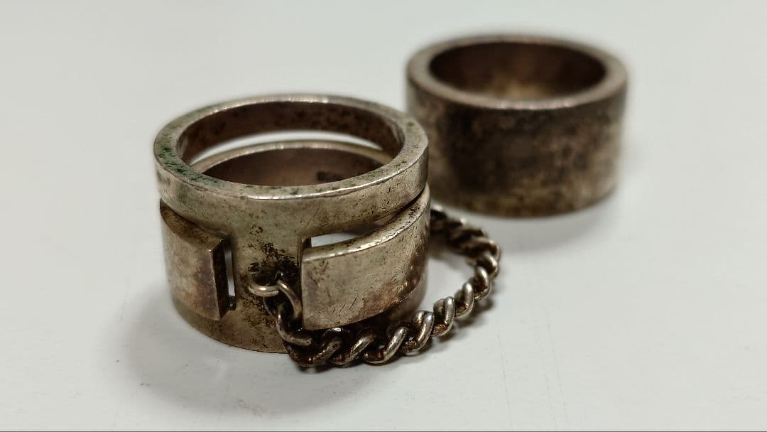 シルバー チェーン付きリング チェーンリング 指輪 シルバー 9~17号 ユニセックス | Ravie-a