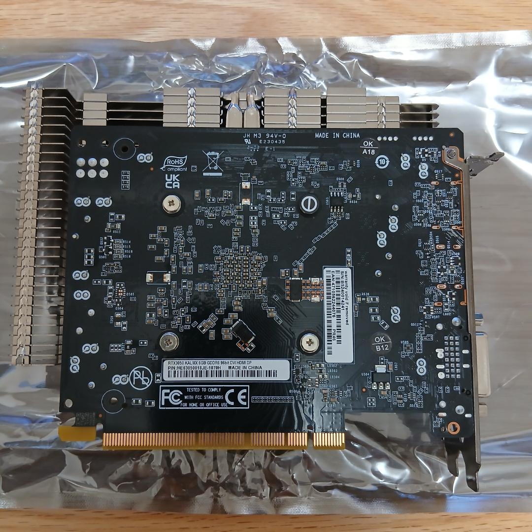 グラフィックボード・グラボ・ビデオカード Palit GeForce RTX 3050 KalmX 6GB
