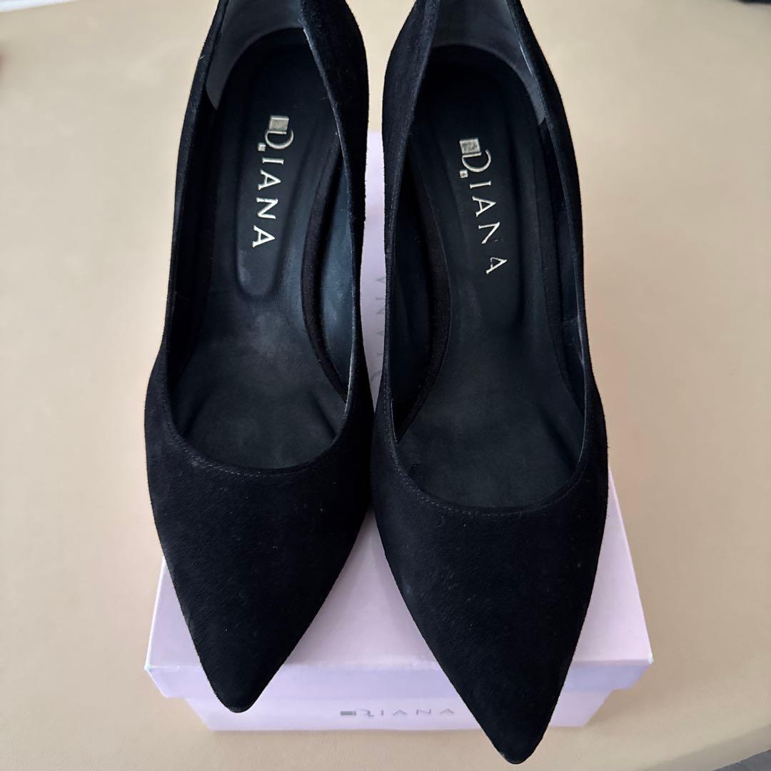 Diana ブラック ハイヒール ポインテッドトゥ25cm - メルカリ