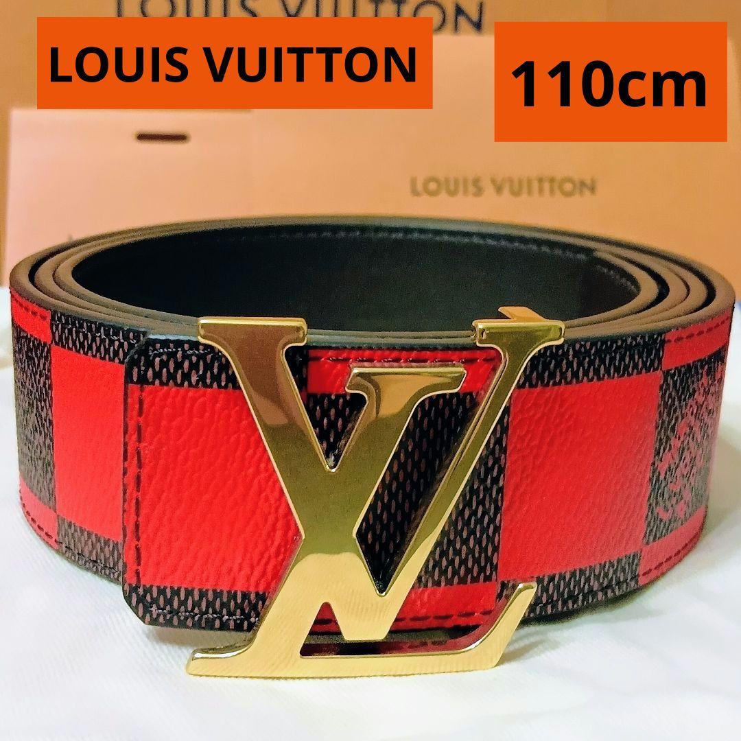 ⭕ルイヴィトン ダミエポップ イニシャル リバーシブルベルト 赤黒/茶