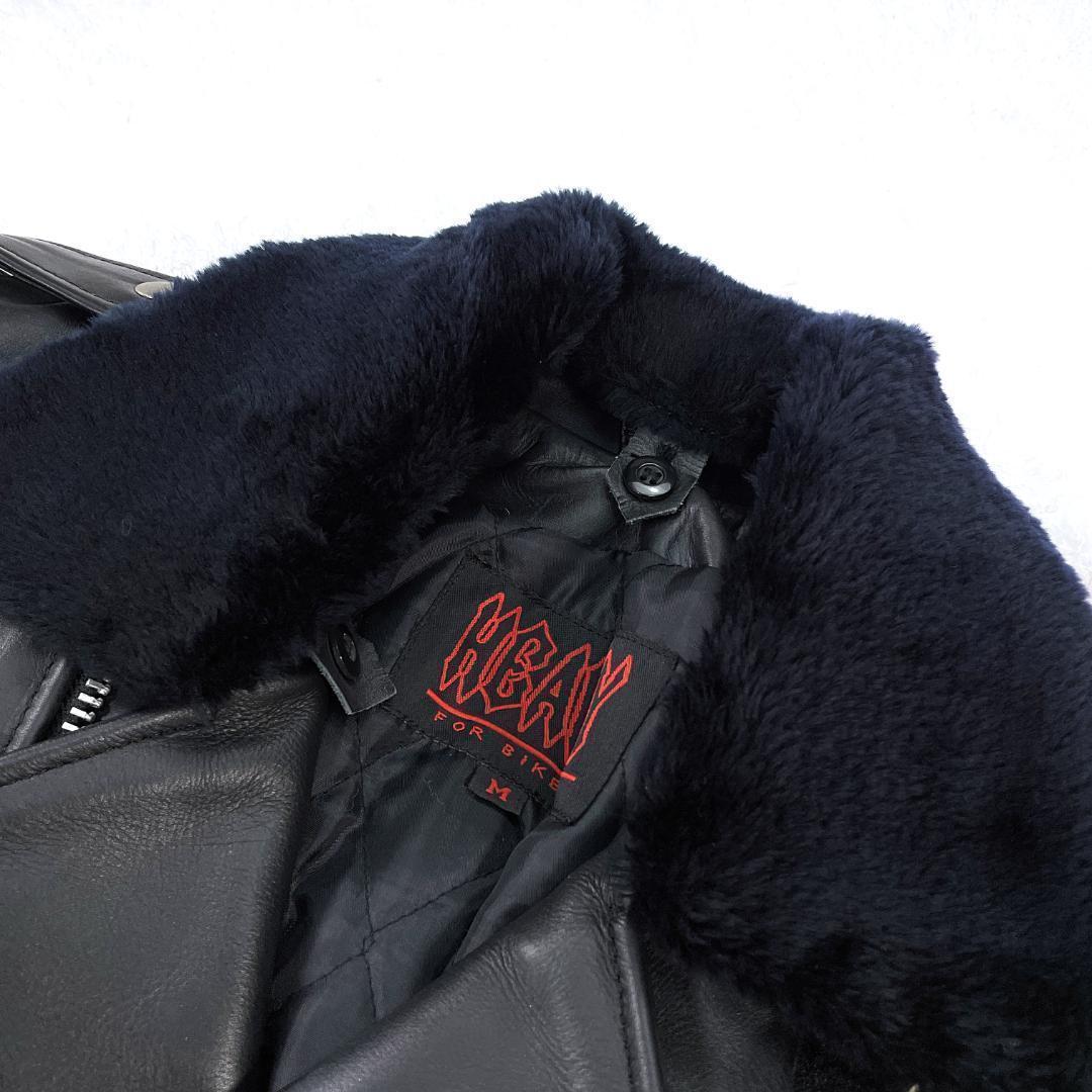 極美品・希少✨ HEAVY FOR BIKERS ダブルライダースジャケット M
