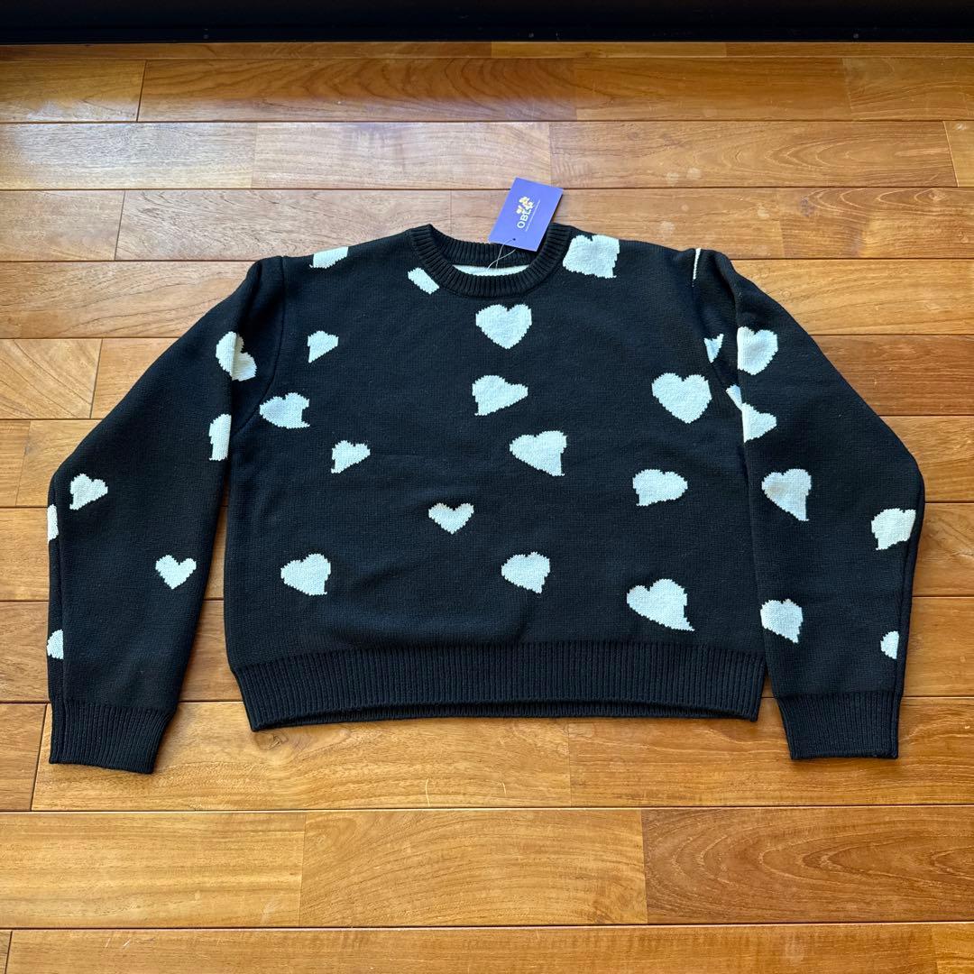 オブリ obli 2024AWハートショートニット　ローゲージ　新品未使用 オブリ obli 2024AWハートショートニット ローゲージ 新品未使用