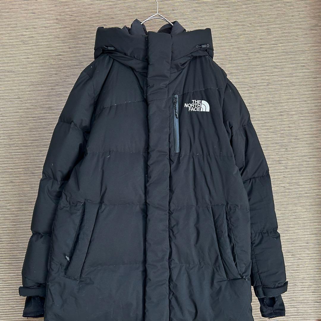 ノースフェイス】ロングダウンコート ベンチコート ブラック S 刺繍黒