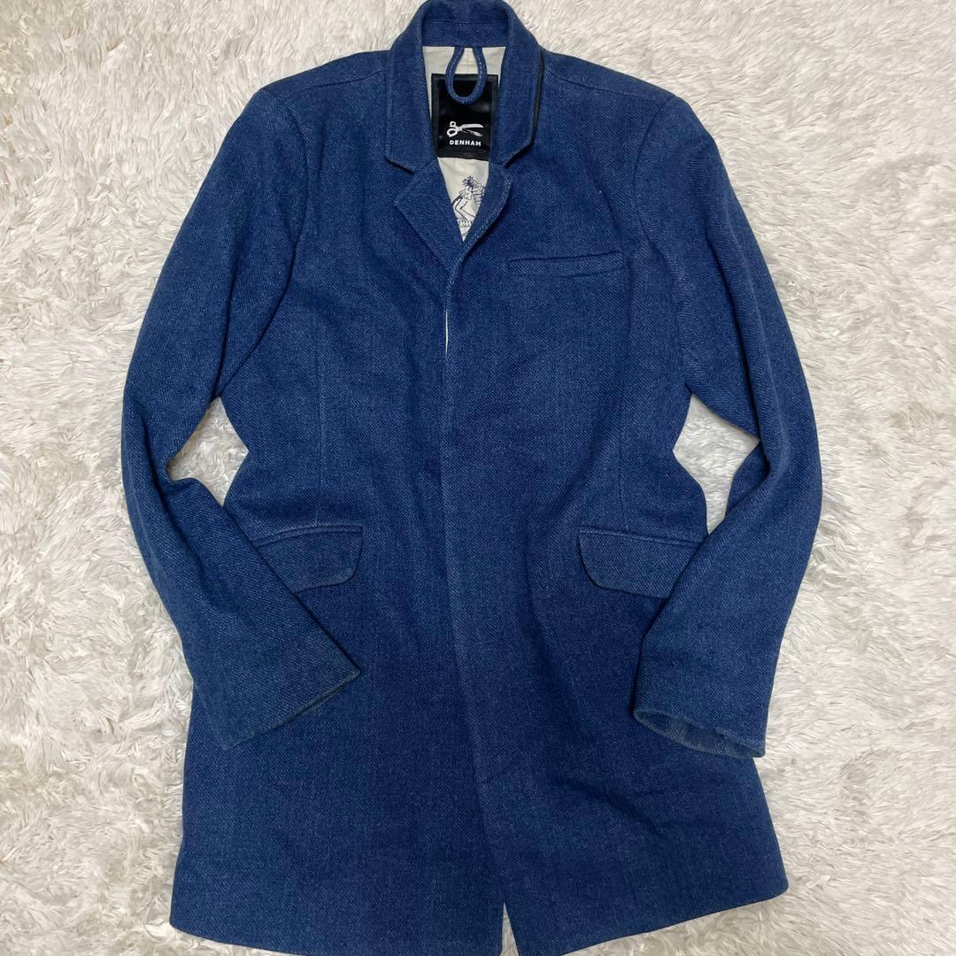 DENHAM 藍染 チェスターコート M デニム テーラードジャケット メンズ