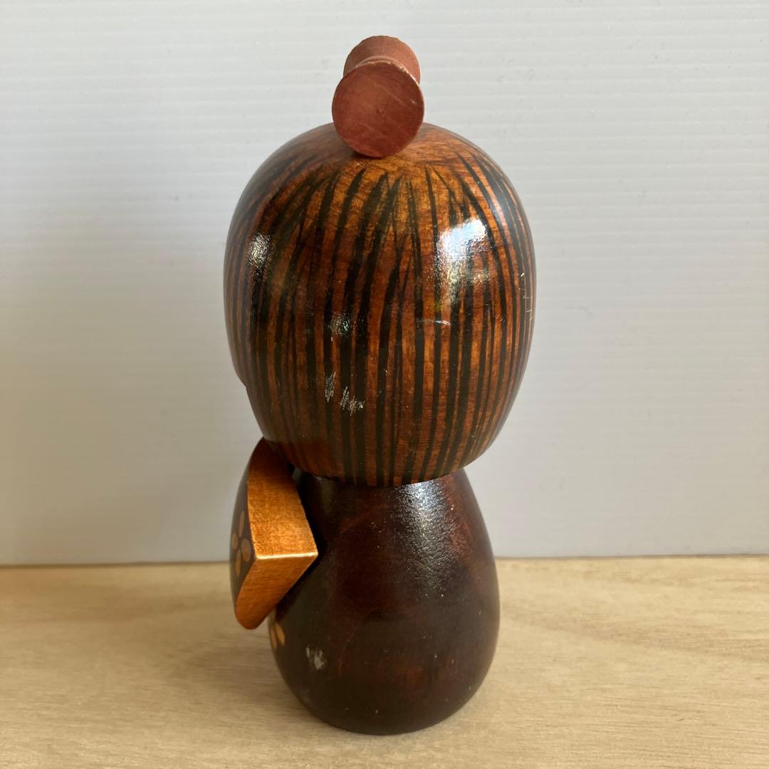 E-壁 昭和レトロ とみお作 女の子 置物 作家物 創作こけし 郷土玩具