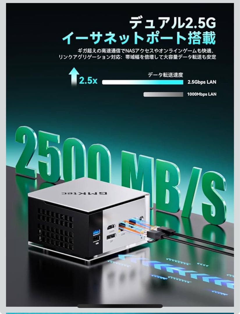 GMKtec M8 ミニPC LPDDR5 6400 MT/s