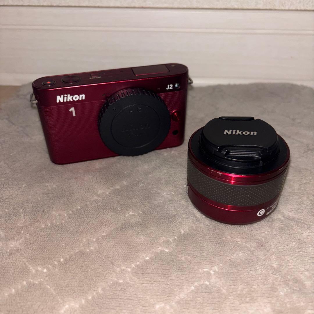 ★人気色レッド★ Nikon 1 J2 ミラーレス一眼カメラ