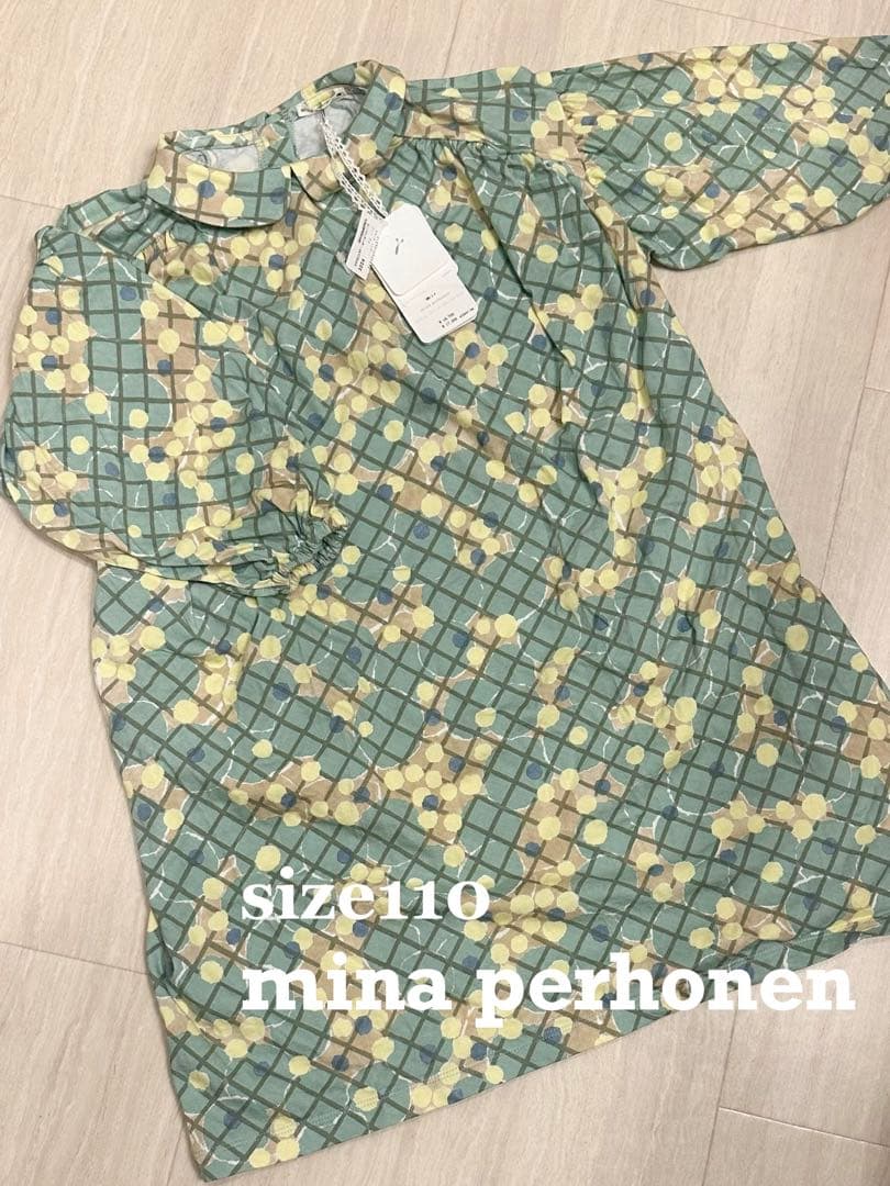 新品タグ付＊ミナペルホネン キッズワンピース waterlight サイズ110