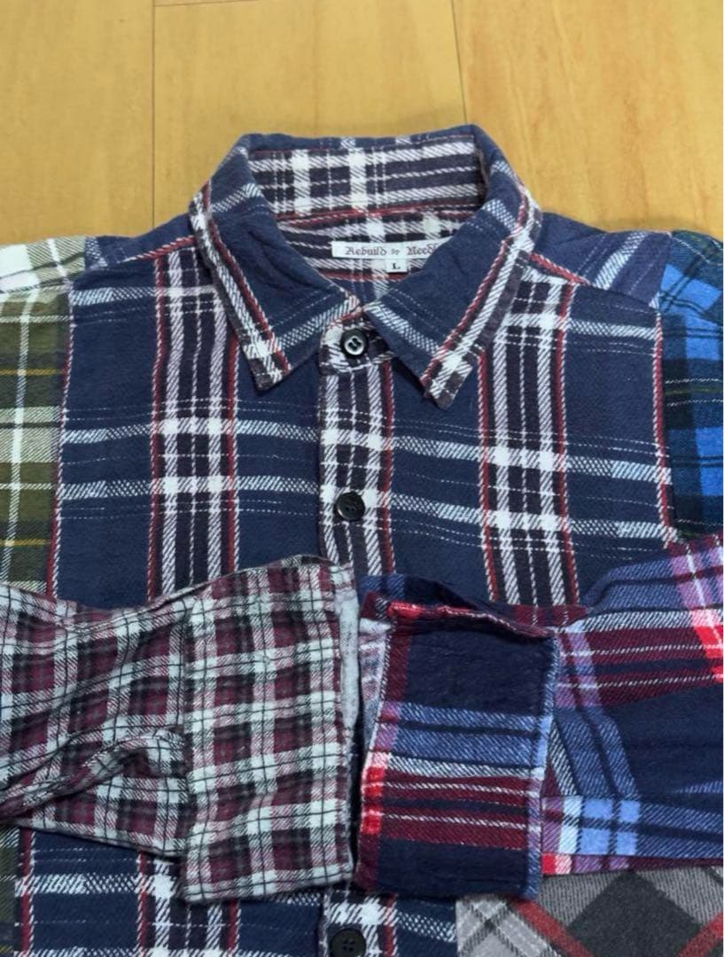 Rebuild by Needles 再構築 プリント ネルシャツ プリネル