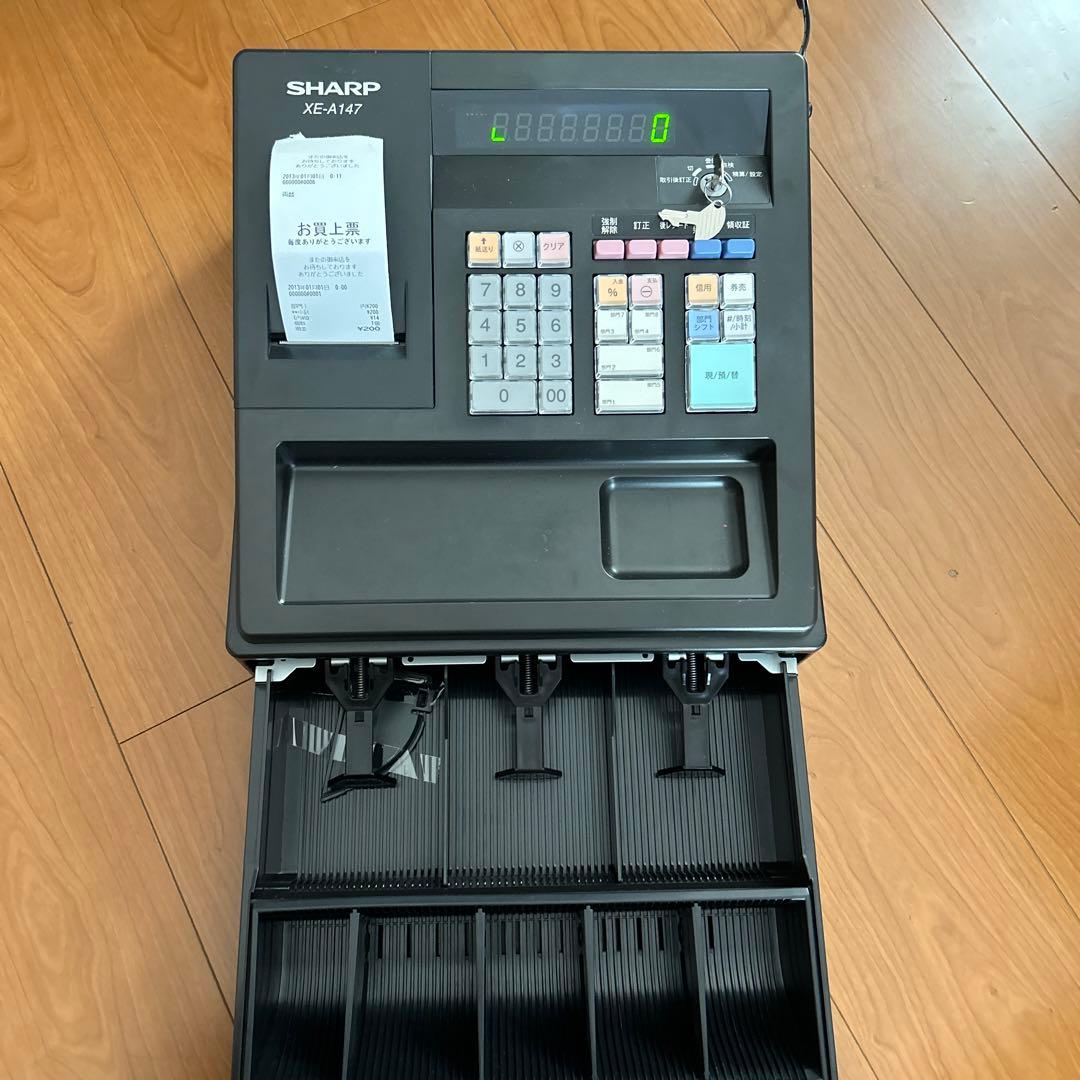 SHARP XE-A147 電子レジスタ　レジ Amazon | シャープ 電子レジスタ 8部門 ホワイト系 XE-A147-W