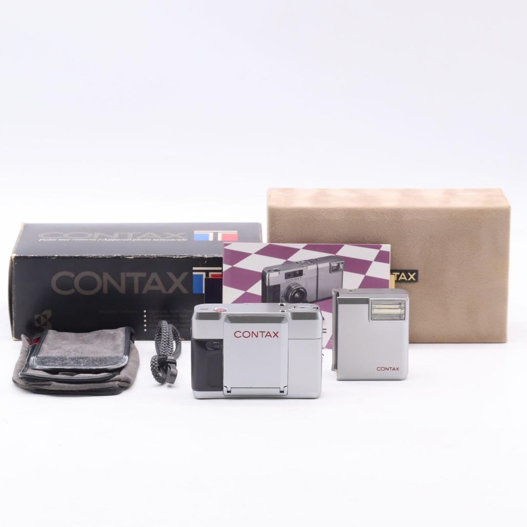 CONTAX T 初代 Sonnar 38mm F2.8 T* #4710 Contax T 35mm Point & Camera w/ 38mm f2.8 T* Sonnar Lens + Flash [EXC]