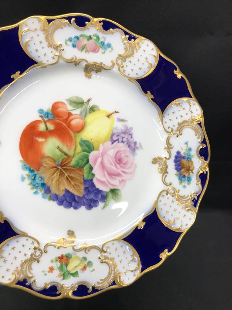 レア】大倉陶園 受注生産品 瑠璃金彩 サービスプレート プレート 飾り