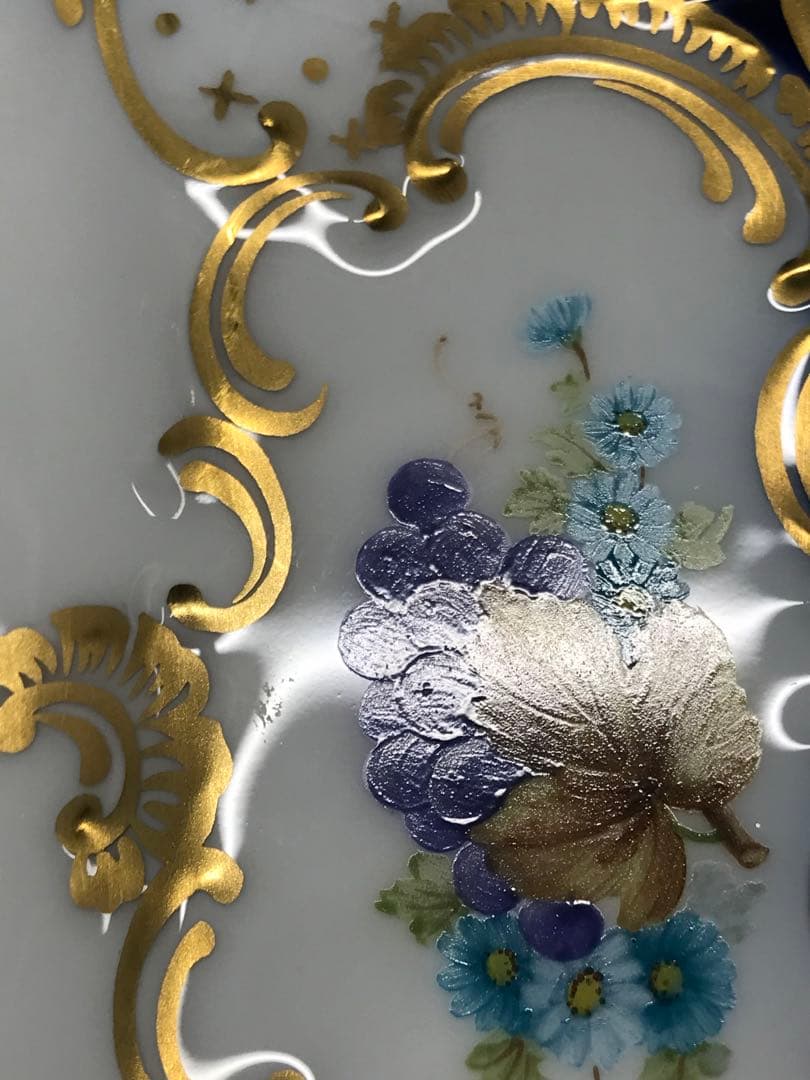 レア】大倉陶園 受注生産品 瑠璃金彩 サービスプレート プレート 飾り