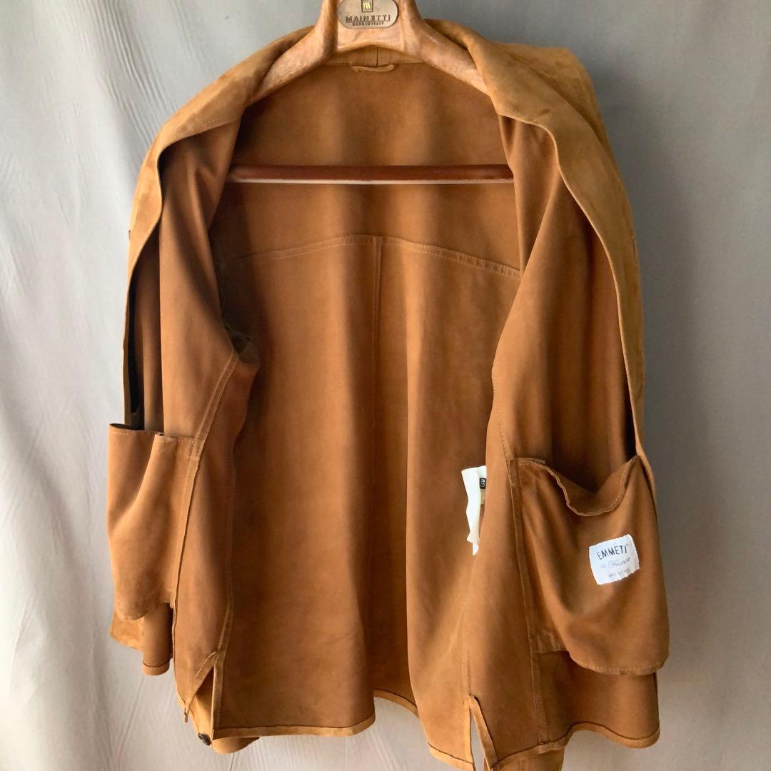 BEAMS F別注 EMMETI スエードシャツジャケット 46 ライトブラウン