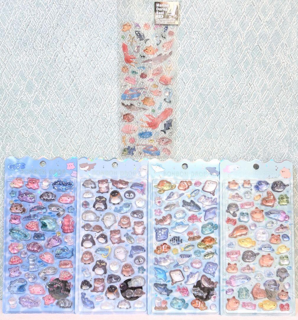 水族館ボンボン マリンドロップシール 海獣 海水魚 淡水・水辺の